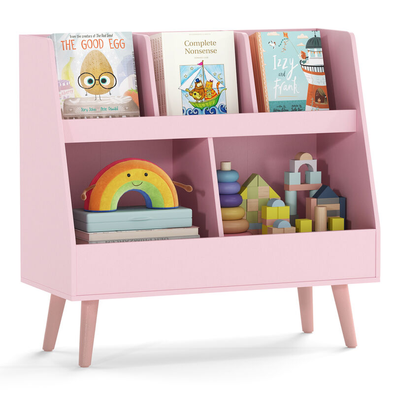 5 Cube Toy Storage Organizer and Kids Bookshelf with Anti Tipping Kits for Bedroom image number 3