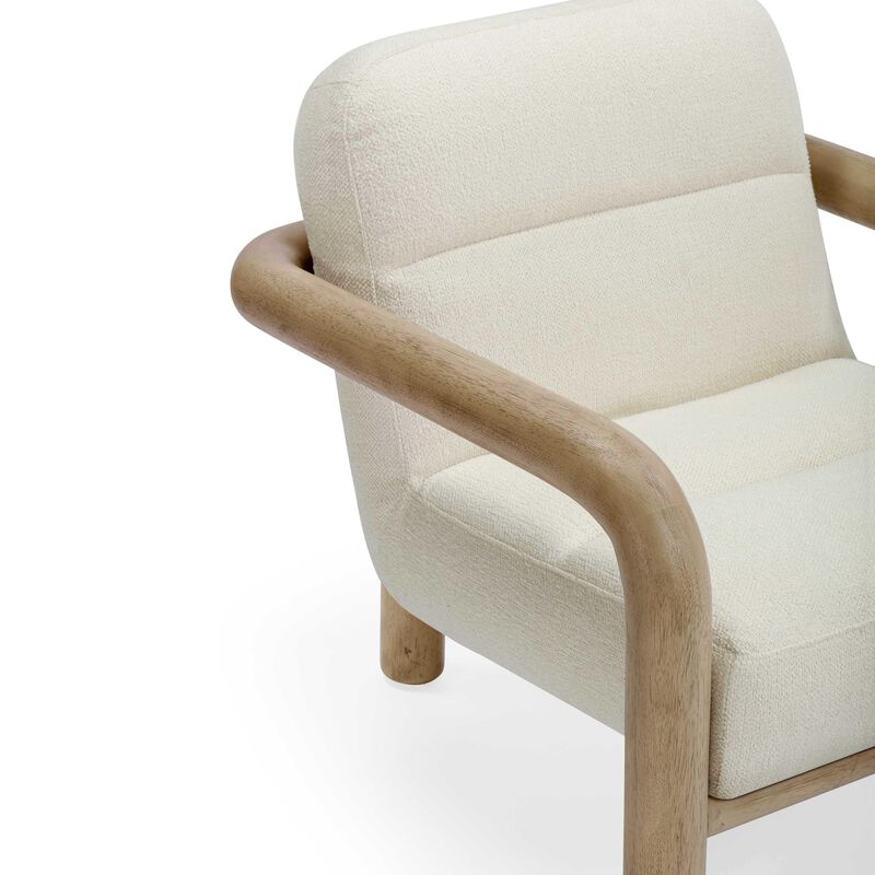 Bekah Cream Texture Weave Accent Chair