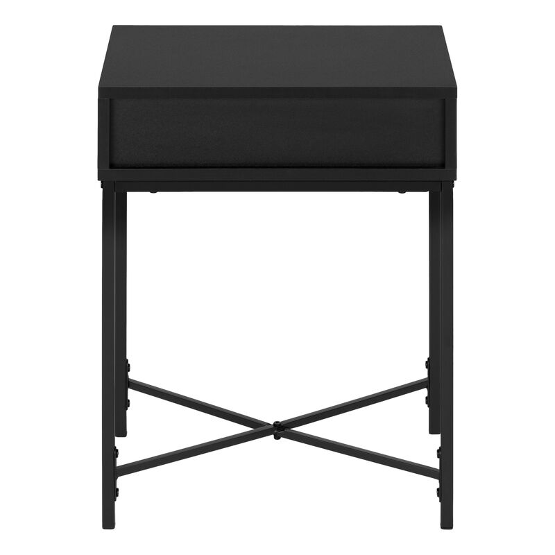Monarch Specialties I 3542 Accent Table, Side, End, Nightstand, Lamp, Storage Drawer, Living Room, Bedroom, Metal, Laminate, Black, Contemporary, Modern image number 6
