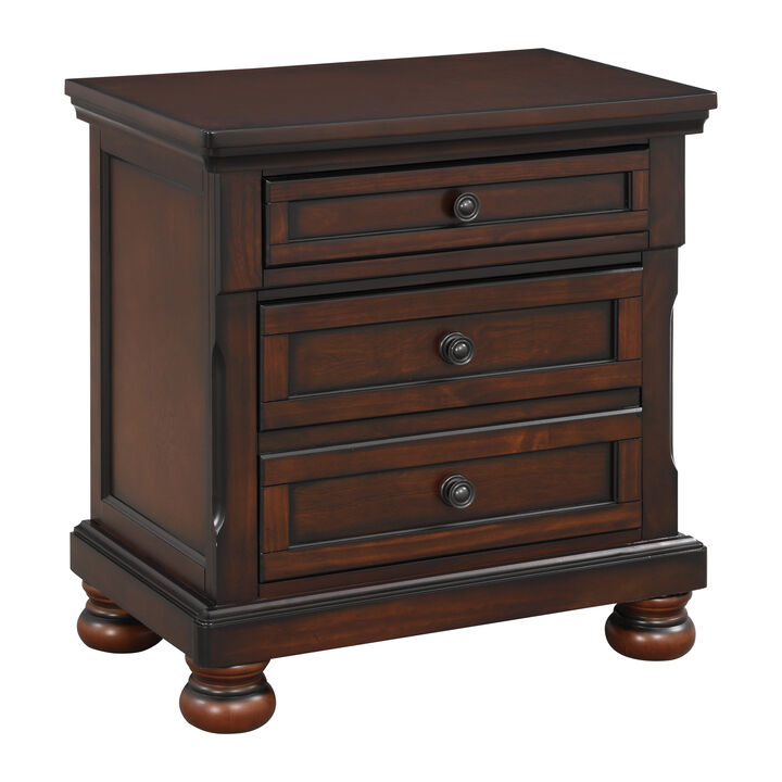 Streamdale Classic Nightstand, Brown Finish, Birch Veneer