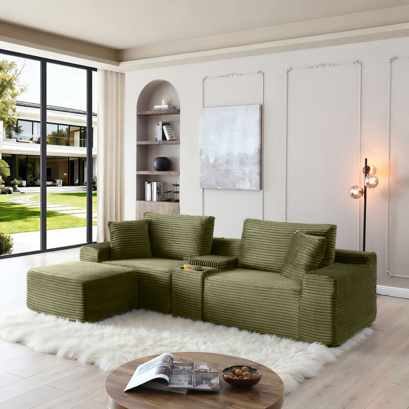 Snogla Sectional Sofa with Cup Holders image number 5