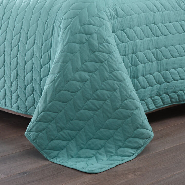 MarCielo 3 Piece Lightweight Bedspread Quilt Set Leaf