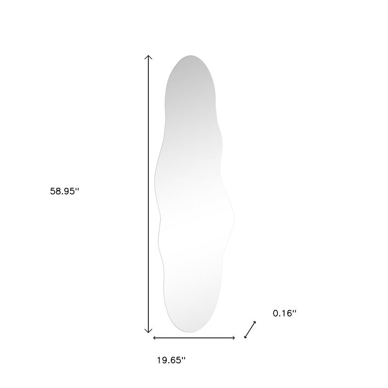 HomeRoots 59" Clear Abstract Frameless Accent Mirror image number 6