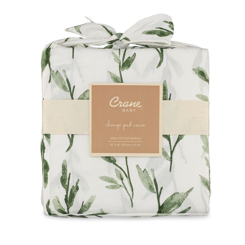 Parker Green Leaf Changing Pad Cover image number 6