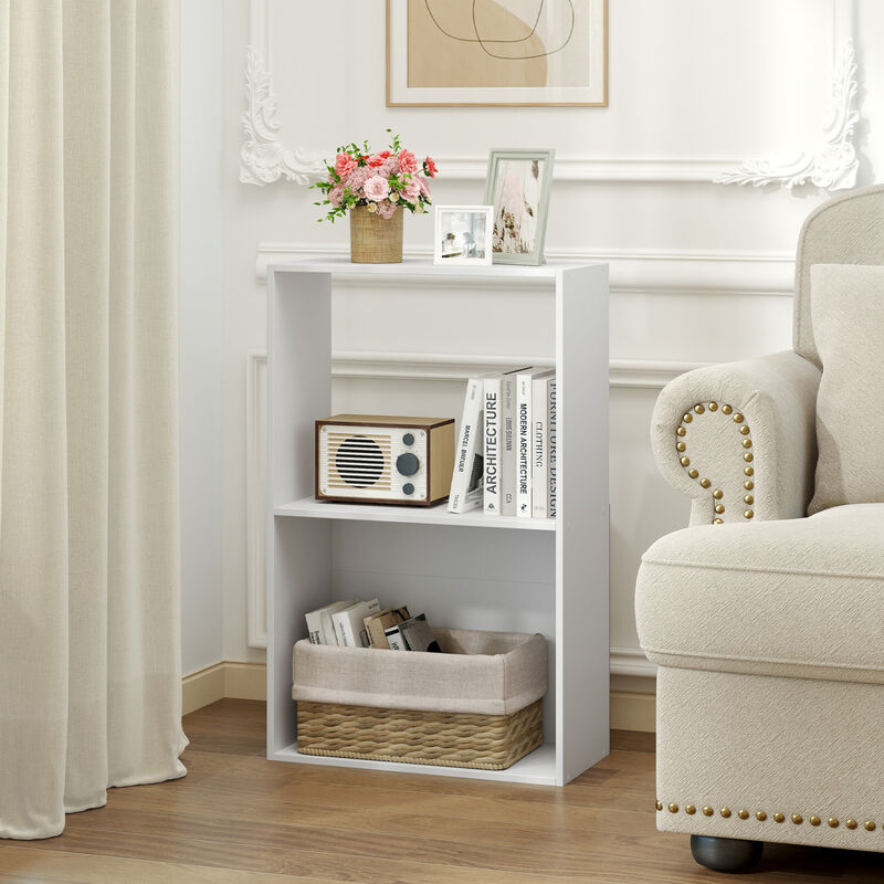 Freestanding 3-Tier Bookshelf with Open Storage Compartments image number 1