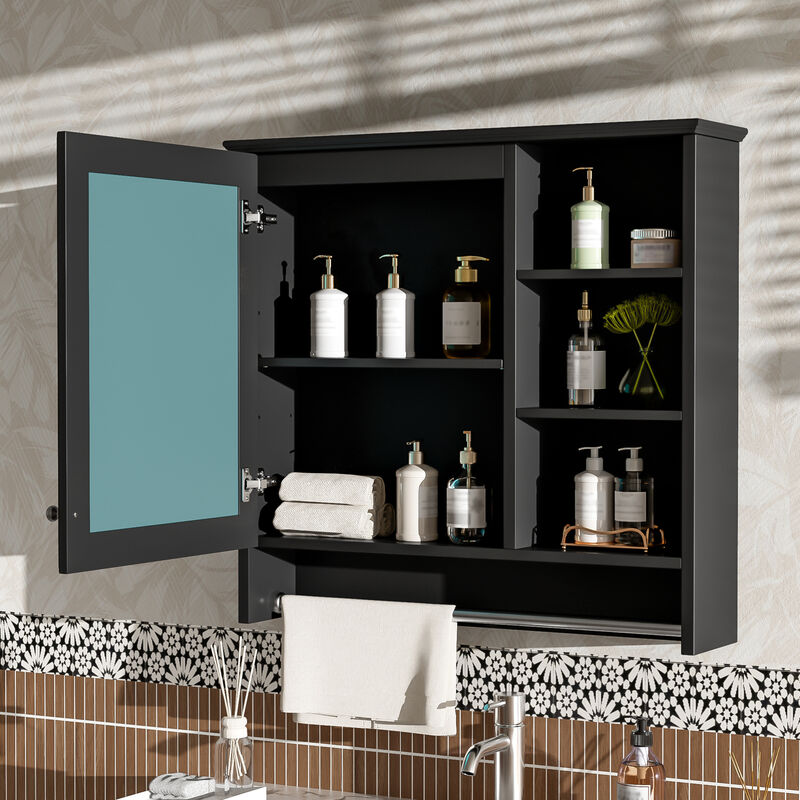 ELEMENT ACE Wall-Mount 2-in-1 Mirror Cabinet with Adjustable Shelf and Soft-Closing Hinges for Modern Storage Solutions image number 5