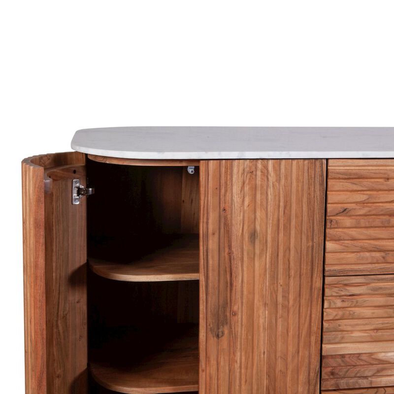 Kensington 68" Kitchen Island with Marble Top image number 5