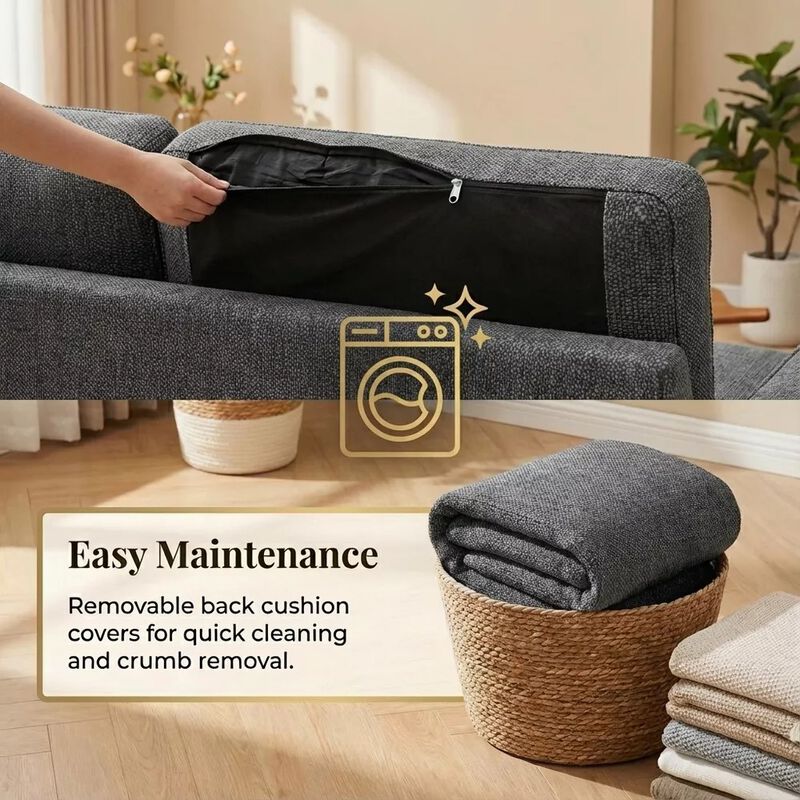 81" Sleeper Sofa Bed, 2 in 1 Pull Out Couch, Sectional Sofa with Reversible Storage, Side Pockets image number 7