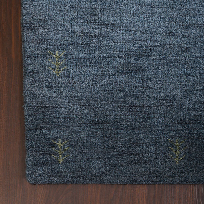 Rugsotic Carpets Hand Knotted Loom Wool 2'6''x10' Runner Area Rug Contemporary Light Blue L00226