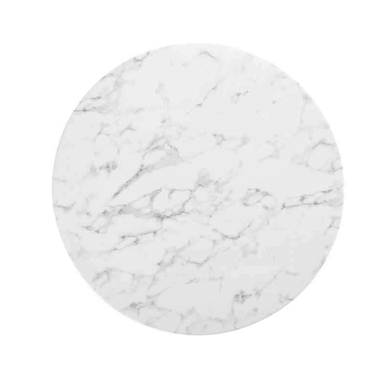 Modway - Lippa 40" Round Artificial Marble Dining Table White