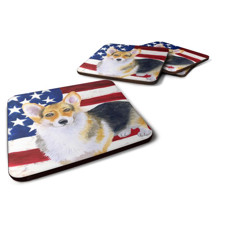 Caroline's Treasures Pembroke Corgi Patriotic Decorative coasters, Multicolor