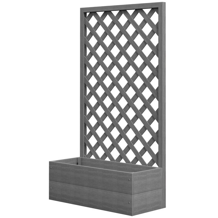 Hivvago Garden Planter Box with Trellis Lattice for Backyard Plants
