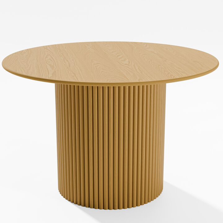 46 Inch Original Color Rectangular Wooden Dining Table Seats 4-6 People, Suitable for Living Room and Dining Room