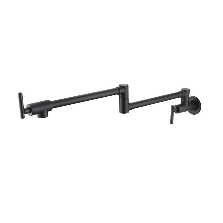 Mondawe Pot Filler Tap Foldable Kitchen Faucet Single Cold Sink Tap Rotate Folding Spout Brass Wall Mounted