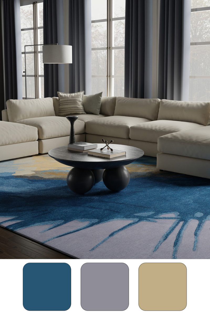 Kawai 8987F Teal 9' x 12' Rug image number 2