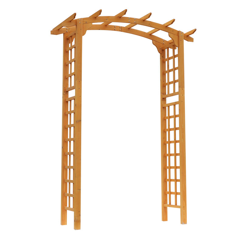 7.5FT Outdoor Garden Arch Arbor Trellis Wooden Wedding Gateway Lawn Yard Decor
