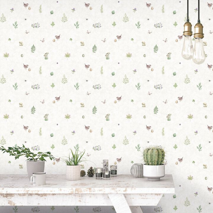 Just Kitchens Meadow Spot Purple Lilac Wallpaper G45442