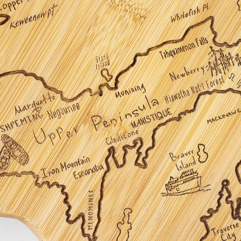 Destination Michigan Cutting Board, 16-3/4" x 16-1/2"