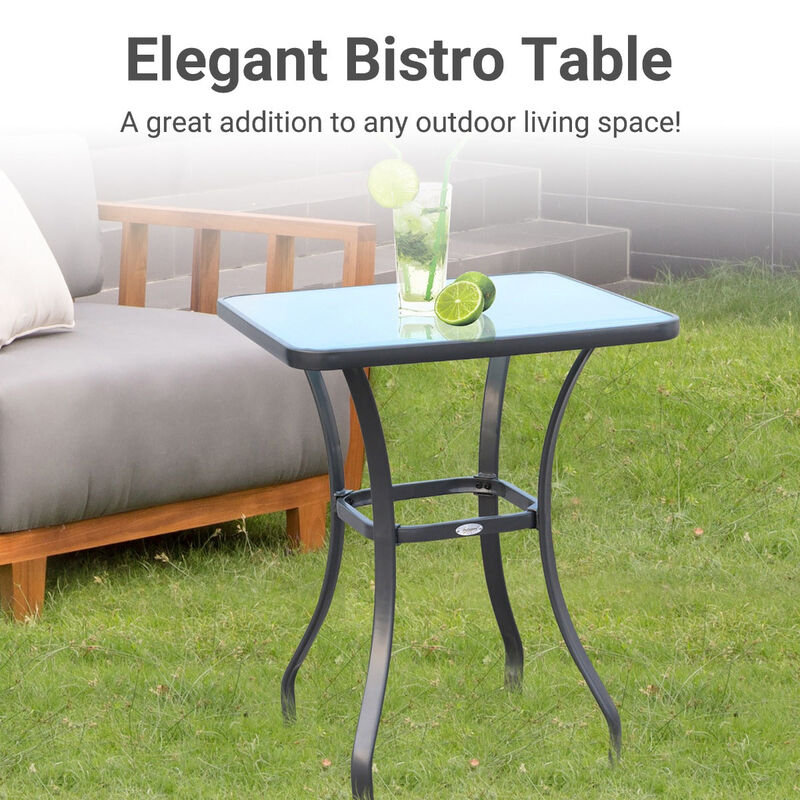 Alfresco Dining Surface: 33" Square Tempered Glass Bistro Table for Gardens