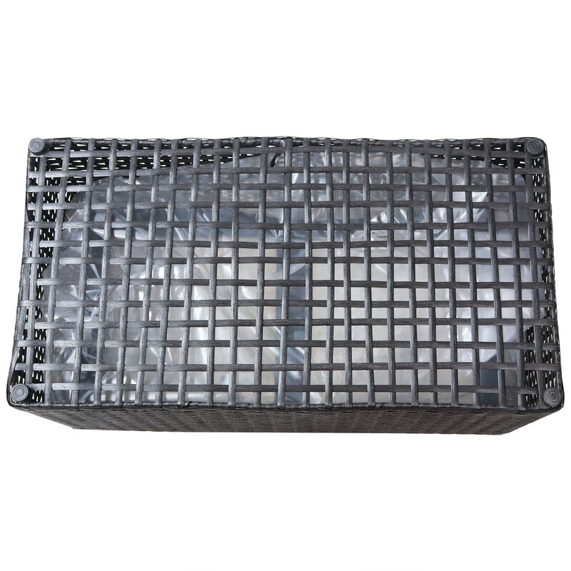 Sunnydaze 2-Section Polyrattan Rectangle Planter Boxes image number 2