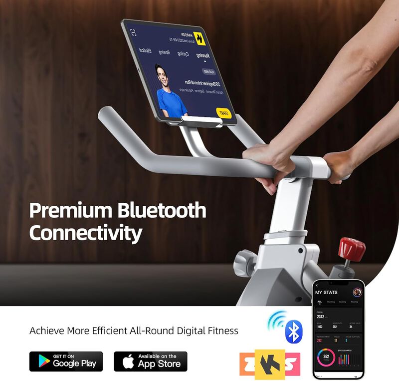 HARISON Magnetic Exercise Bike for Home 380 LB Capacity with Bluetooth, Stationary Bike with iPad Holde (HR-X12 Sliver) image number 7