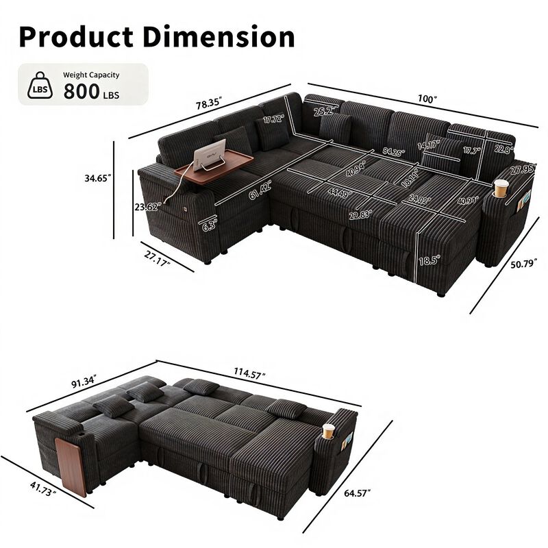 Saslip 100-inch pull-out Sectional image number 3