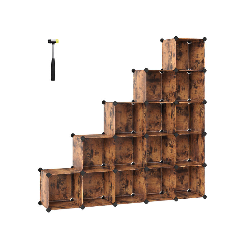 Space-Saving 16-Cube Plastic Shoe Rack &ndash; Shoe Storage Organizer