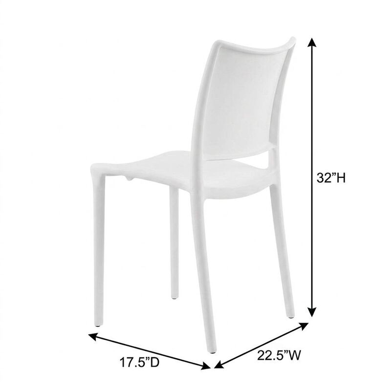 Stackable Plastic Dining Chair for Kitchen and Dining Room Table Sets, White image number 2
