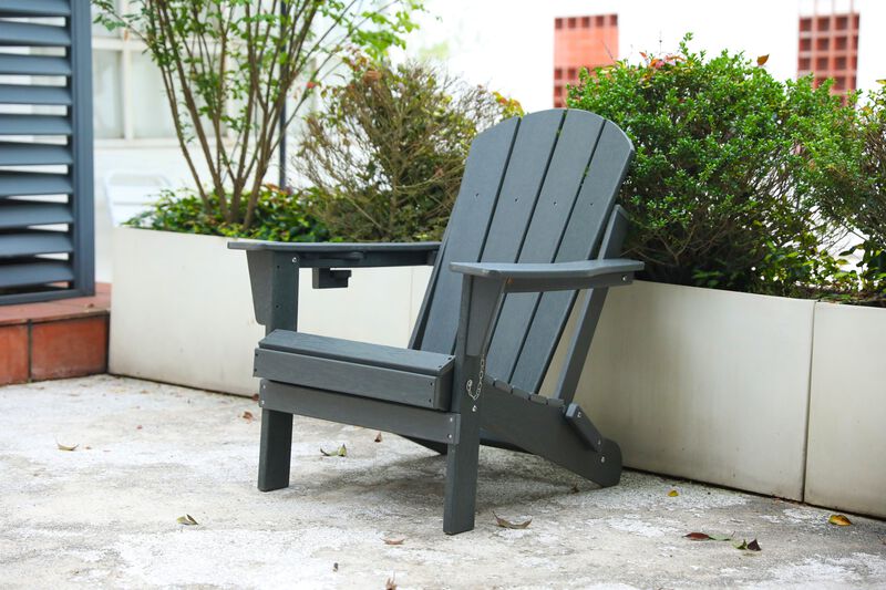 Hivvago Adirondack Chair with Dual Cup Holders image number 3