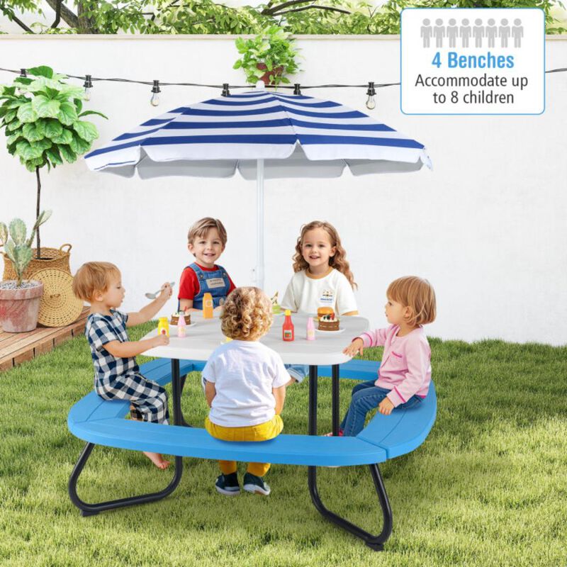 Hivvago Toddler Outdoor Activity Table with Adjustable and Collapsible Umbrella