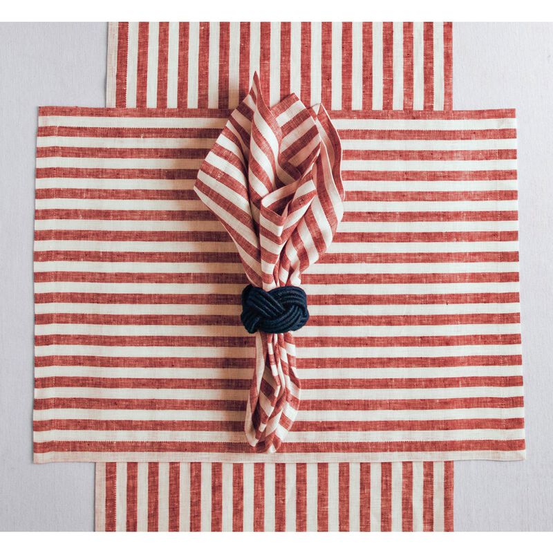 Solino Home Amalfi Stripe 100% Linen Table Runner &ndash; Handcrafted, Machine Washable, Perfect for Holiday and Everyday Dining