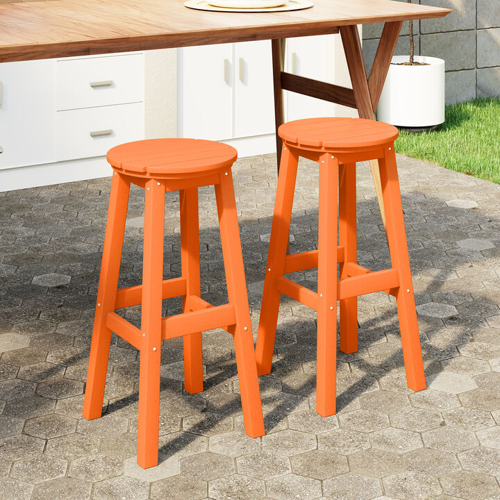 WestinTrends 29" HDPE Outdoor Patio Round Bar Stool Set of 2