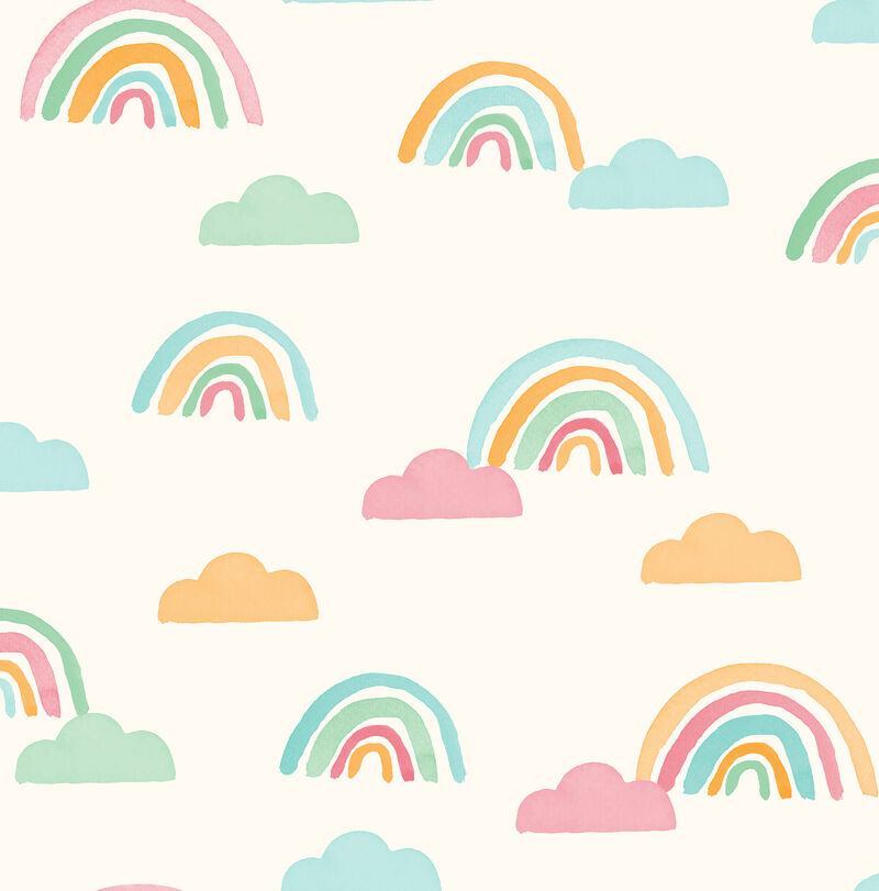 Over The Rainbow Multicolor Painted Skies Wallpaper (Set of 2) image number 0