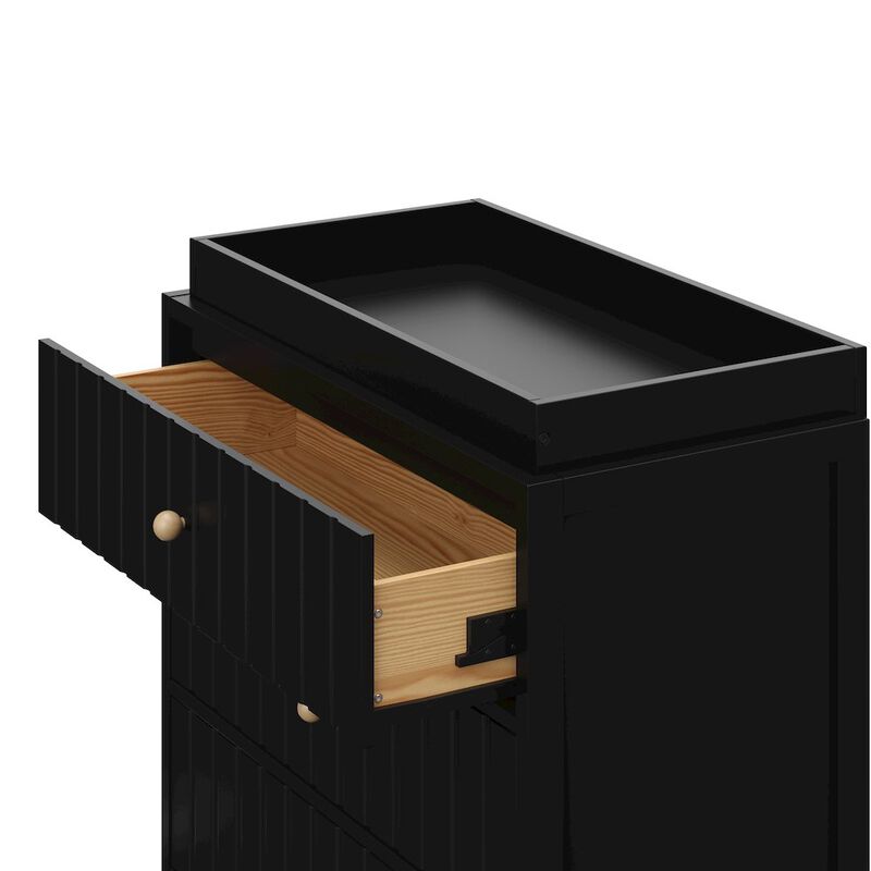 Graco Teddi 3 Drawer Chest with Changing Table Topper (Black)