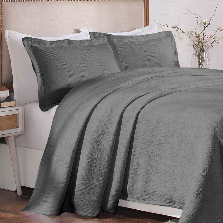 Soft Cotton Matelasse Bedspread Set, Lightweight Textured Bedding