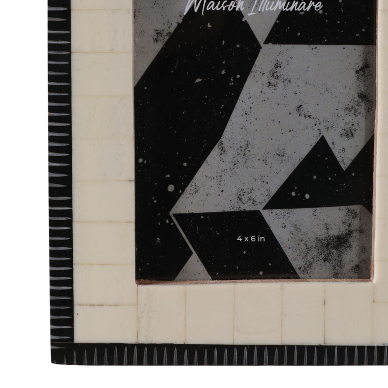 4x6" Etched Border Photo Frame, Ivory/ Black image number 4
