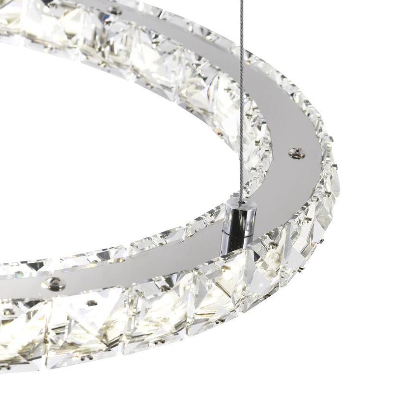 Ring LED Chandelier With Chrome Finish