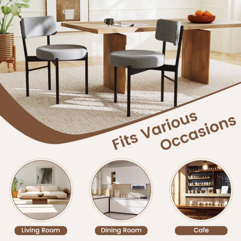 Hivvago Dining Chair Set of 2 with Curved Backrest and Padded Seat