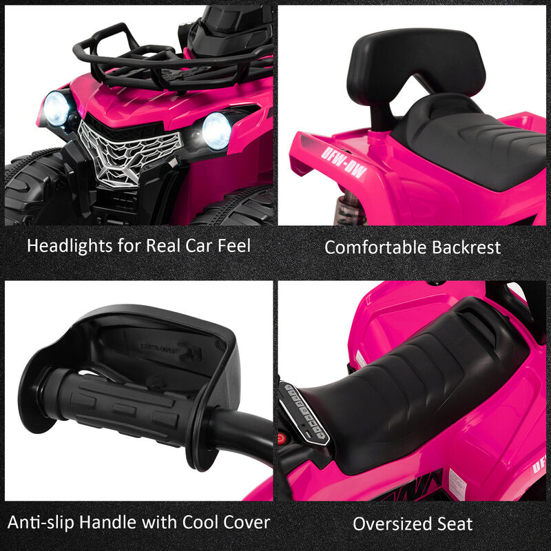 12V Electric Kids Ride-On ATV with 4-Wheel Design, MP3 and Headlights image number 6