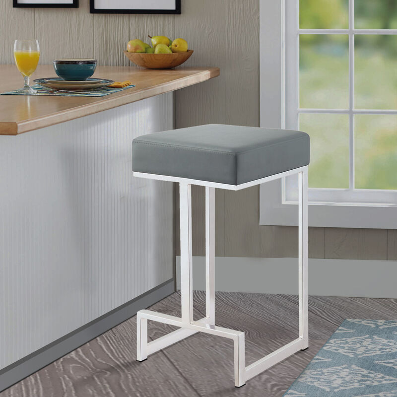 Metal Counter Height Stool, Grey