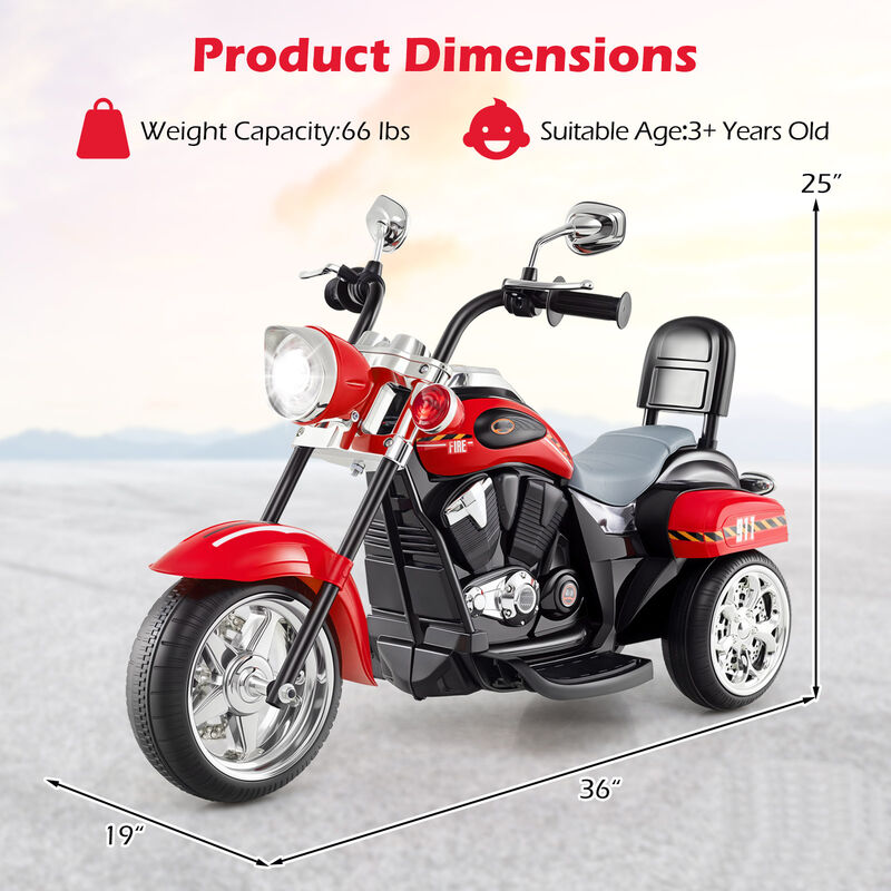 6V Toddler Electric Ride-On Bike with 3 Wheels, Horn and Front Headlight image number 2