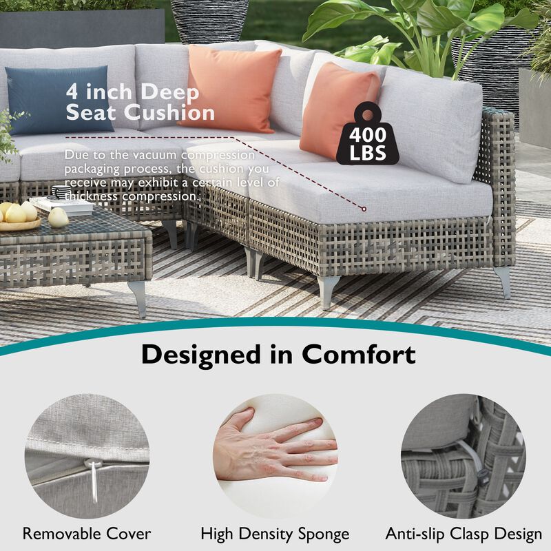Merax Outdoor Conversation Set Patio Furniture Seating Set image number 7