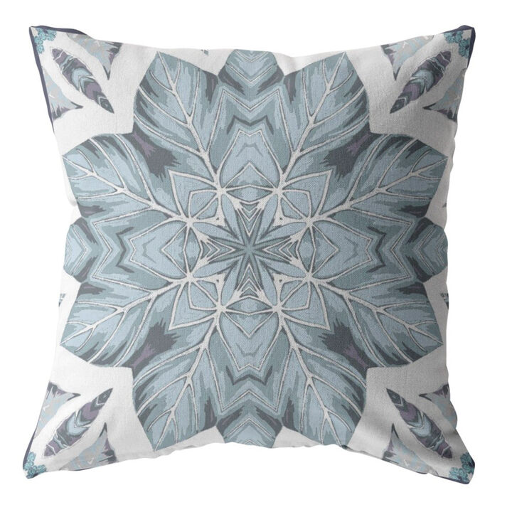 Homezia 18" Blue Floral Forest Zippered Suede Throw Pillow