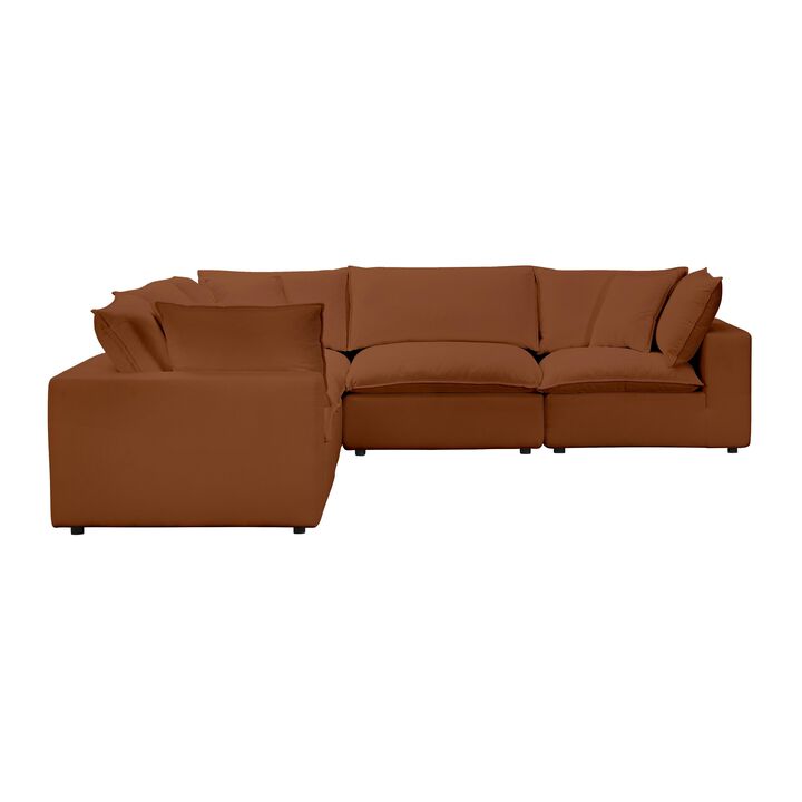 Cali Rust Performance Fabric Modular L-Sectional