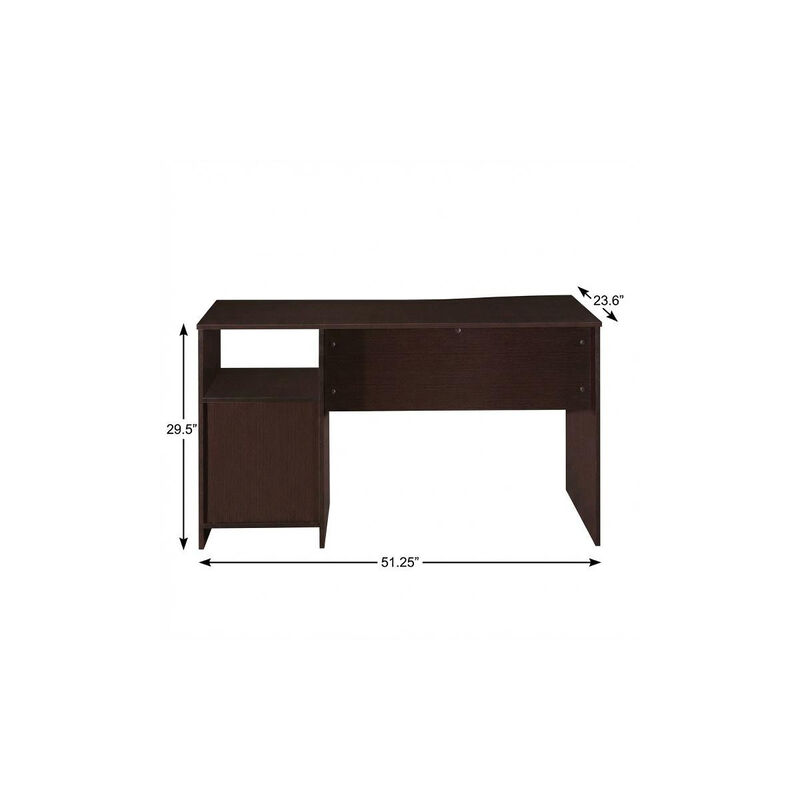 HomeRoots 51" Gray Wood Pedestal Computer Desk With Three Drawers image number 5