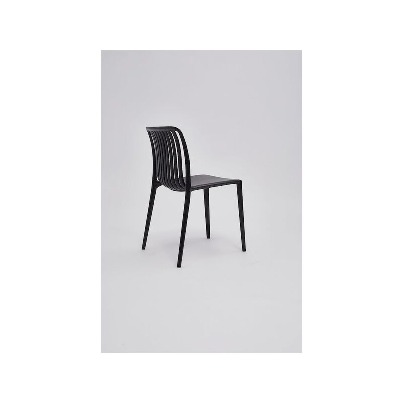 Set of 4 Polypropylene Side Chair, Black