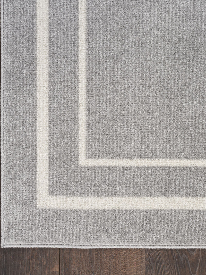 Nourison Essentials NRE02 Gray/Ivory 2' x 6' Rug image number 5