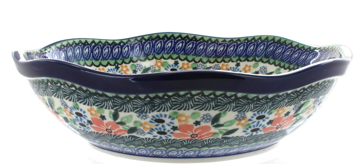 Blue Rose Polish Pottery Eliza Large Scallop Bowl