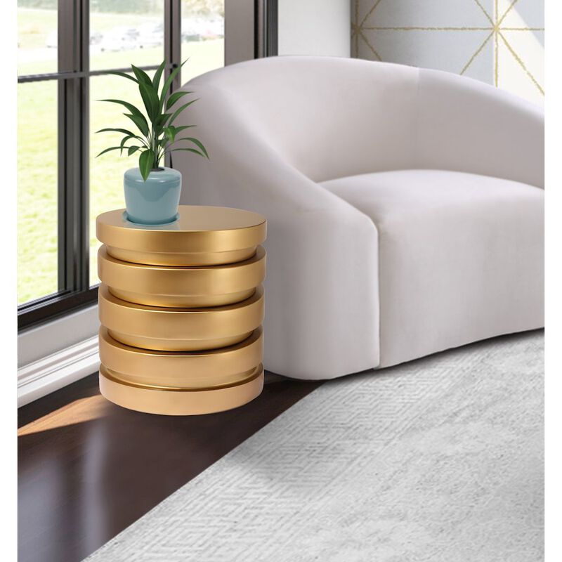 Meridian Furniture Levels Brushed Gold End Table