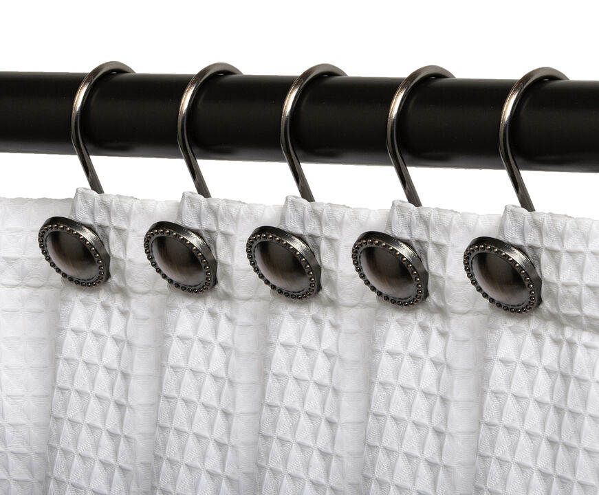 Utopia Alley Rust-Proof Zinc Shower Curtain Hooks, Shower Hooks Hangers for Bathroom, Kitchen Utensils, Curtains, Clothing, Towels etc - Set of 12